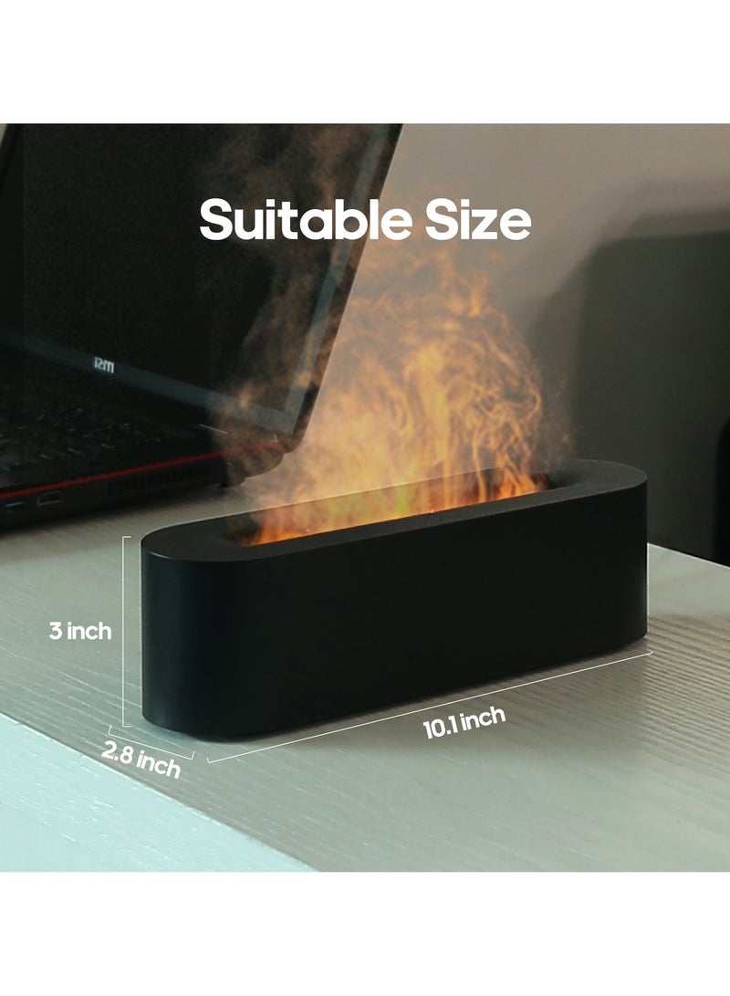 Flame Aroma Diffuser 150ml, 7-Color LED Flame Effect, Ultra Quiet Humidifier with Timer (1/3/5h) & Waterless Auto-Off, USB Type-C – Black - Image 4